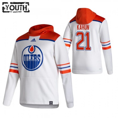 Edmonton Oilers Dominik Kahun 21 2020-21 Reverse Retro Hoodie Sawyer - Kinderen